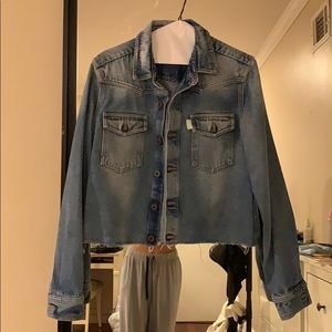 off white denim jacket rose